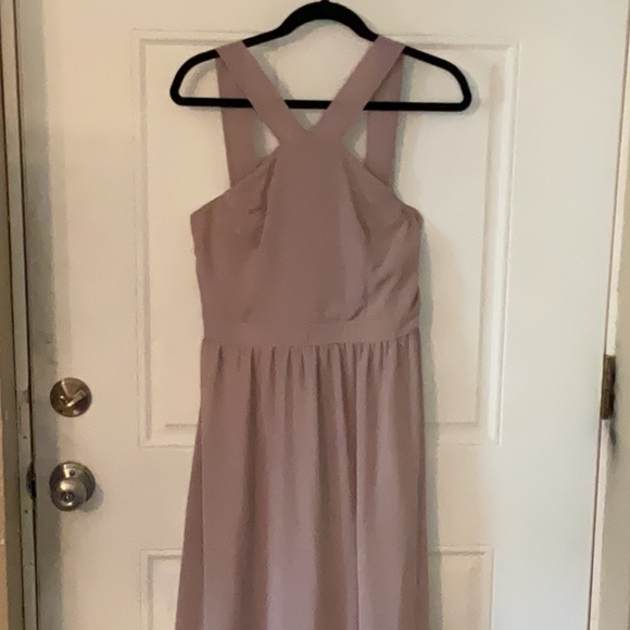 Lulu’s Aiir of Romance Taupe Halter A Line Maxi Dress - Picture 6 of 13